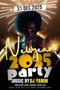 Newyear Party Video Плакат template