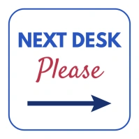 Next desk please directions sign Instagram Post template