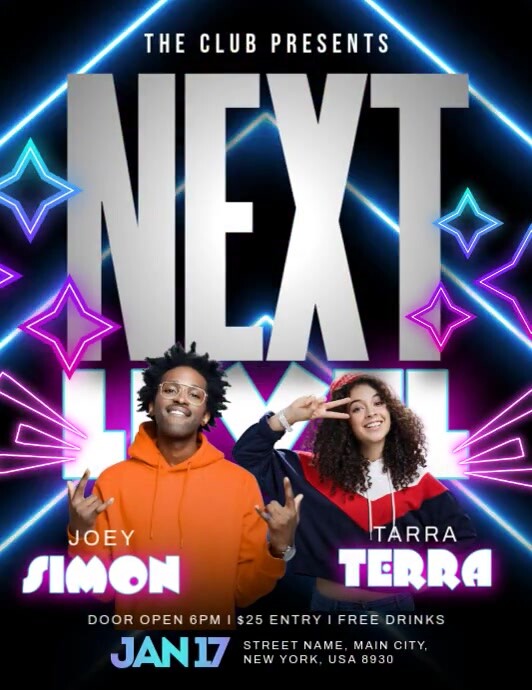 Next Level Party Flyer (US Letter) template