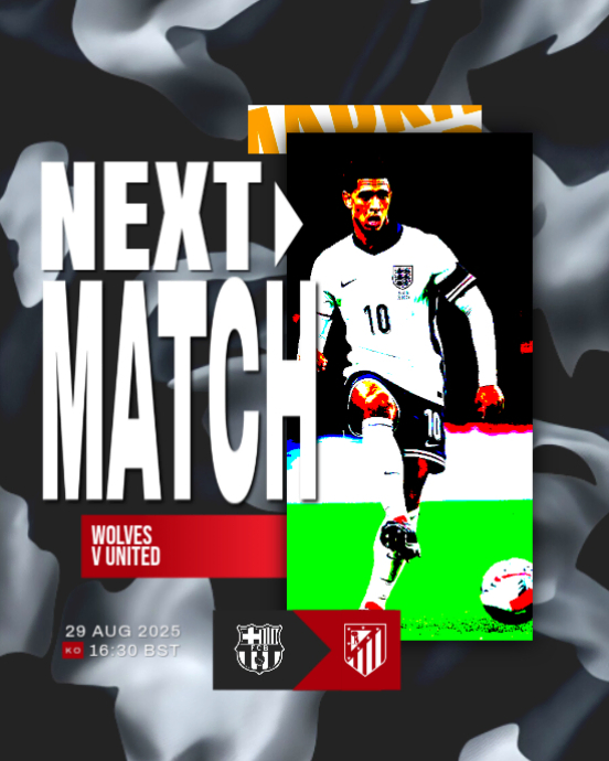 Next Match Template | Football Fixture Announcement Design | PosterMyWall