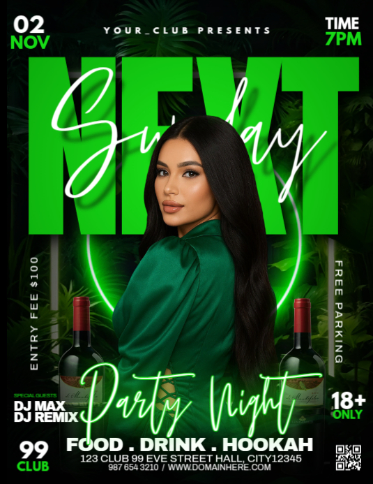 Next Party Flyer (US Letter) template