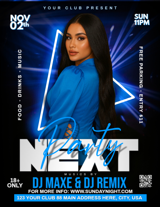 Next Party Flyer (US Letter) template