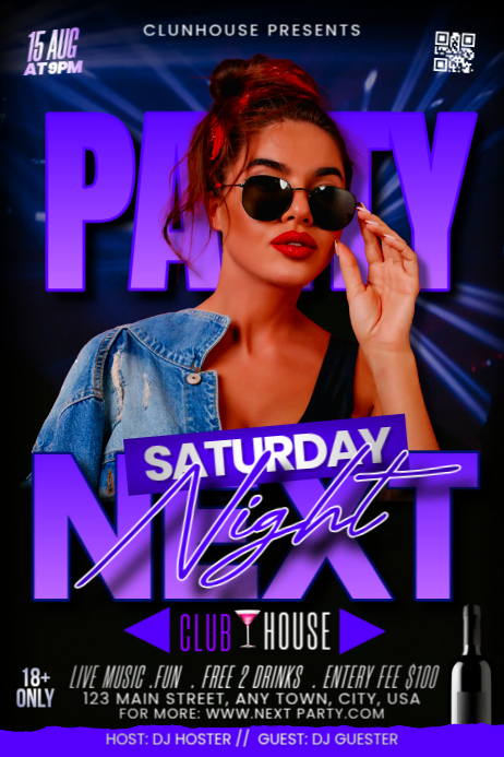 Next Party Poster template