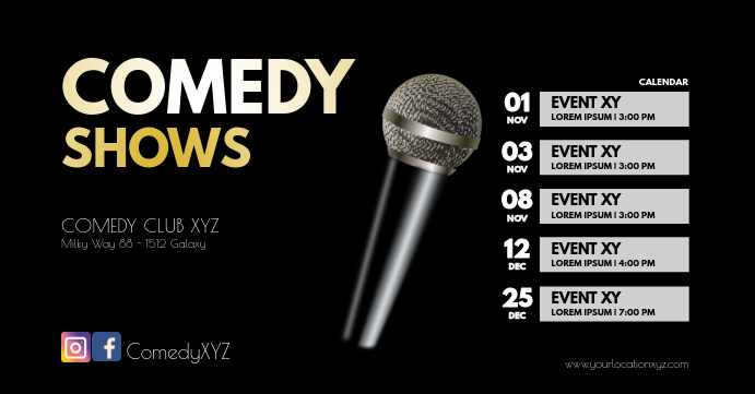 Next Upcoming Comedy Shows Events Theatre Ad Template | PosterMyWall