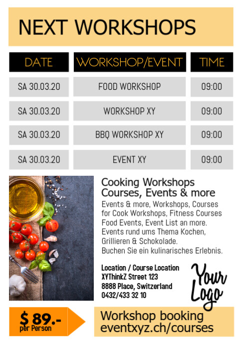 Next Upcoming Workshops Courses Or Events Cooking Fitness