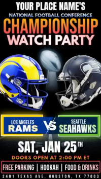 NFC Championship Game 2026: Seahawks vs Rams Watch Party Instagram Post Template