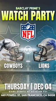 NFL : DALLAS COWBOYS VS DETROIT LIONS WATCH PARTY (1) Instagram Story template