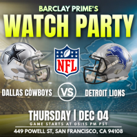 NFL : DALLAS COWBOYS VS DETROIT LIONS WATCH PARTY template