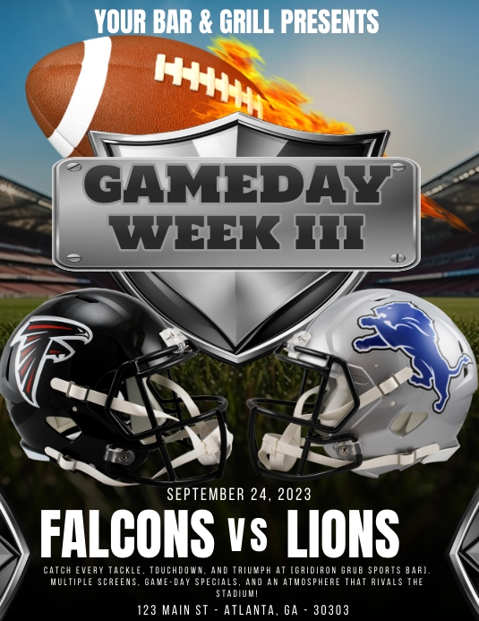 NFL 2023 WEEK 3 FLYER FALCONS VS LIONS Template PosterMyWall nfl-2023-week-3-flyer-falcons-vs-lions-template-postermywall