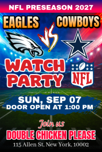 NFL Preseason Watch Party Poster Template