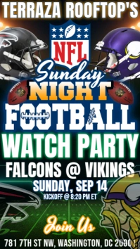 NFL 2025: Falcons @ Vikings Sunday Night Football Watch Party Instagram Post Template