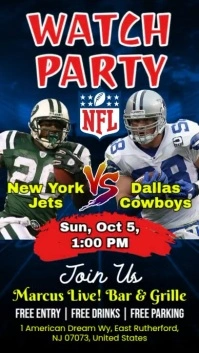 NFL 2025: Cowboys vs Jets Watch Party Instagram Reels Template