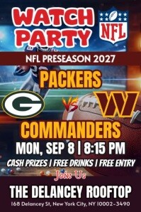 Пурпурный NFL Watch Party Poster Template