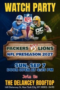 Negro NFL Watch Party Poster Template