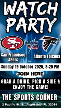 NFL 2025: Watch Party 49ers vs Falcons Instagram Template
