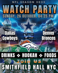 NFL 2025: Watch Party Cowboys vs Broncos Instagram Template