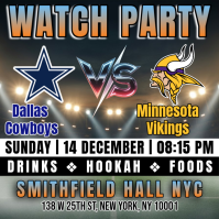 NFL 2025: Watch Party Cowboys vs Vikings Instagram Template
