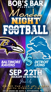 NFL 2025 Week 3: Detroit Lions @ Baltimore Ravens Watch Party Instagram Story Template