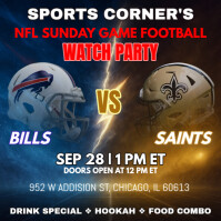 Black NFL Watch Party Instagram Post Template