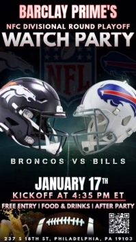 NFL Divisional Round: Buffalo Bills @ Denver Broncos Watch Party Instagram Post Template