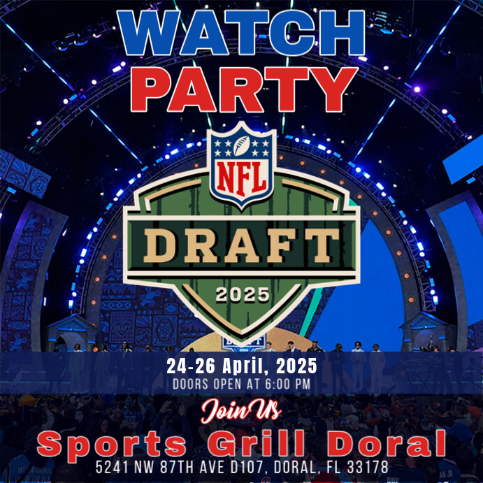 NFL Draft 2025 Watch Party Instagram Post template