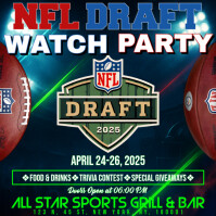 NFL Draft 2025 Watch Party Instagram Post Template Wpis na Instagrama