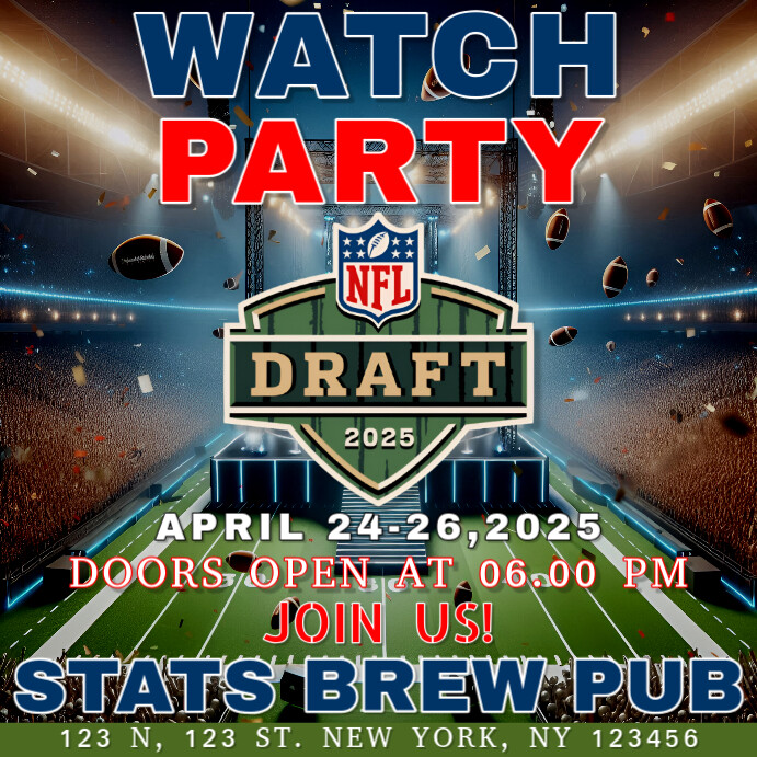 NFL Draft 2025 Watch Party Instagram Template