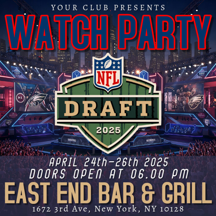 Nfl Drafts 2025 Watch Party Instagram Post template