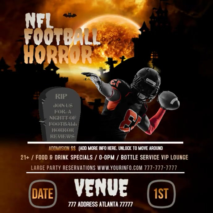NFL FOOTBALL Halloween Template | PosterMyWall