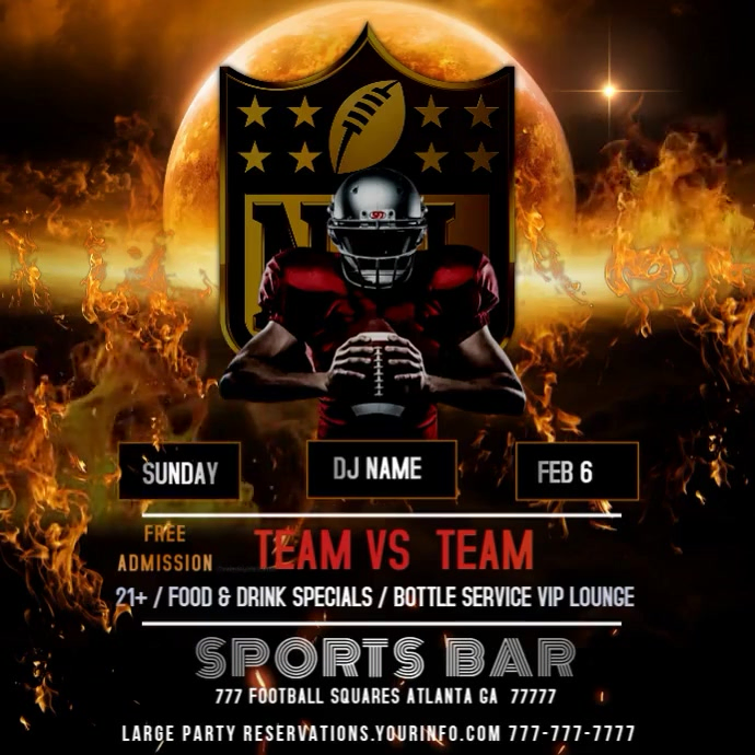 NFL FOOTBALL INSTAGRAM POST Template | PosterMyWall