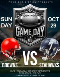 Black Sports Bar Event Flyer Template
