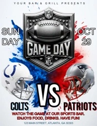 NFL GAME DAY FLYER colts vs patriots template