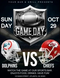 NFL GAME DAY FLYER dolphins vs Chiefs template