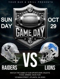 Black Sports Bar Event Løbeseddel Template