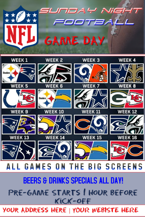 Nfl Football Game Line Up