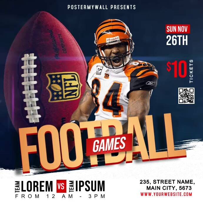 nfl games Template PosterMyWall