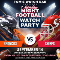 Black Football Watch Party Message Instagram Template