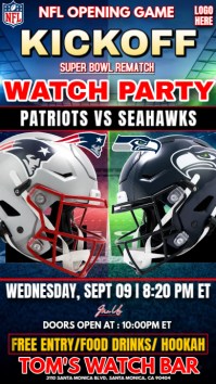 黑色 NFL Watch Party Instagram-verhaal Template