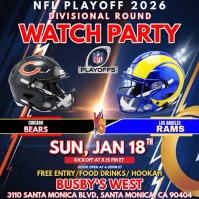 紫色 NFL Playoff Watch Party Instagram-opslag Template