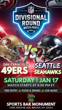 NFL Playoff 2026: San Francisco 49ers at Seattle Seahawks Watch Party Instagram Story Template