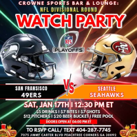 Hitam NFL Watch Party Instagram-opslag Template