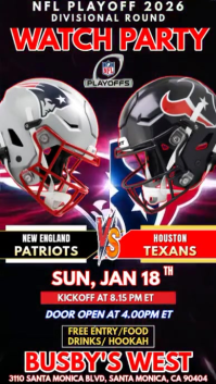 Nfl Playoff 2026:new England Patriots Vs Houston Texans Watch Party Social Media Template. Instagra Historia de Instagram