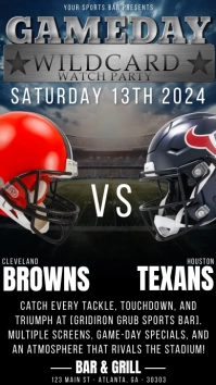 NFL Playoff Flyer, browns vs cowboys ig tick- Historia de Instagram template