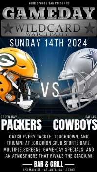 NFL Playoff Flyer, packers vs cowboys ig post Instagram Story template