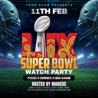 NFL PLAYOFFS, super bowl flyer Square (1:1) template