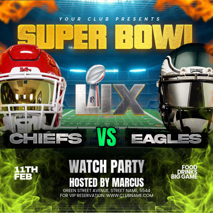 Copy of NFL PLAYOFFS, super bowl flyer PosterMyWall