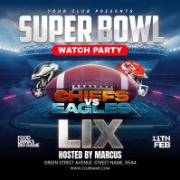 NFL PLAYOFFS, super bowl flyer Carré (1:1) template