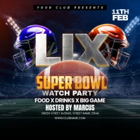 NFL PLAYOFFS, super bowl flyer Square (1:1) template