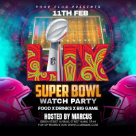 NFL PLAYOFFS, super bowl flyer Square (1:1) template