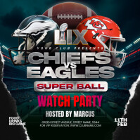 NFL PLAYOFFS, super bowl flyer Kvadrat (1:1) template